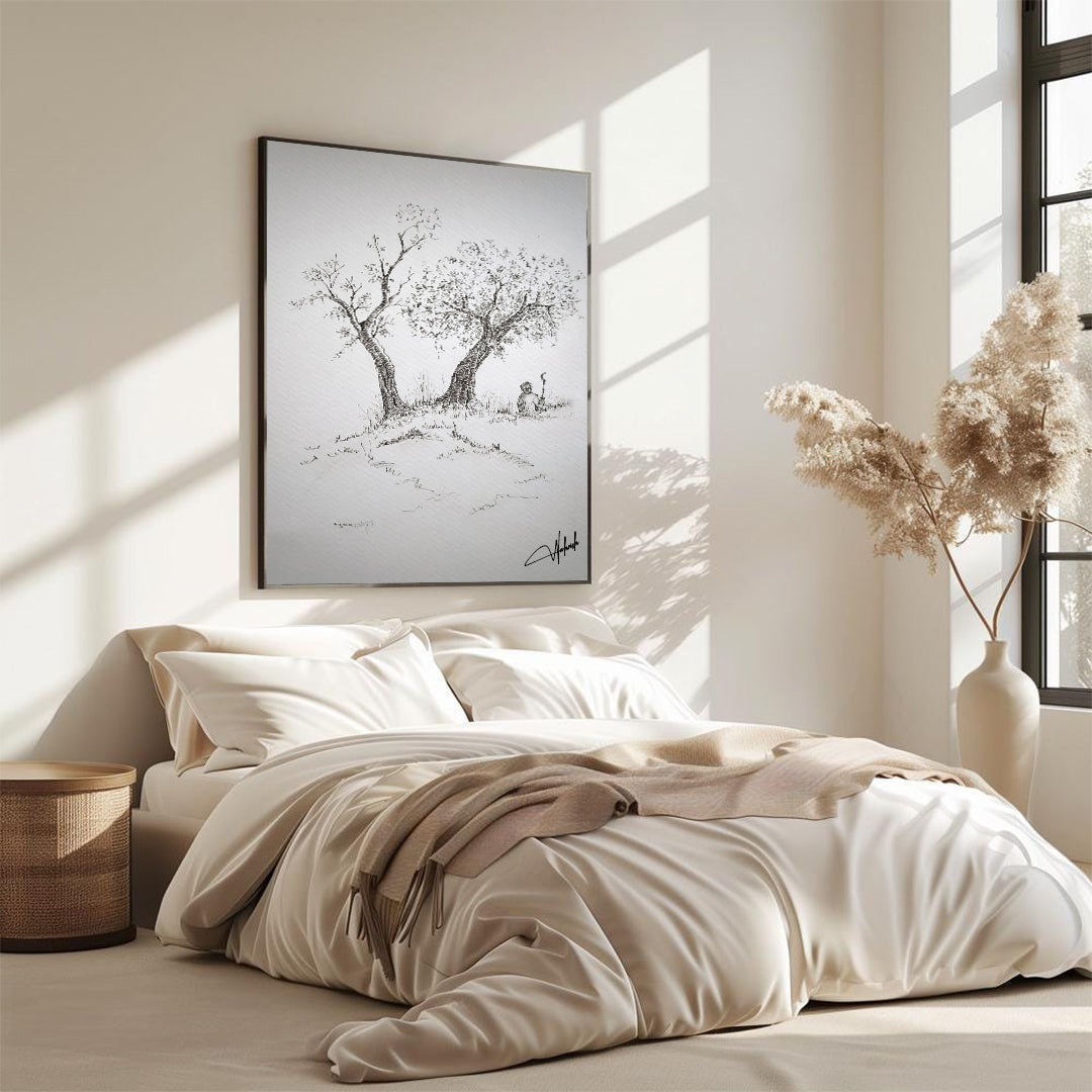 Beneath the Trees – Hand-Sketched Nature Wall Art